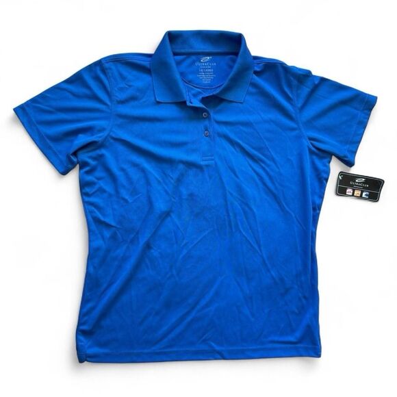 UltraClub Tops - NWT Blue UltraClub Women's Golf Polo Size Large Sporty Chic Comfort Stretch Top